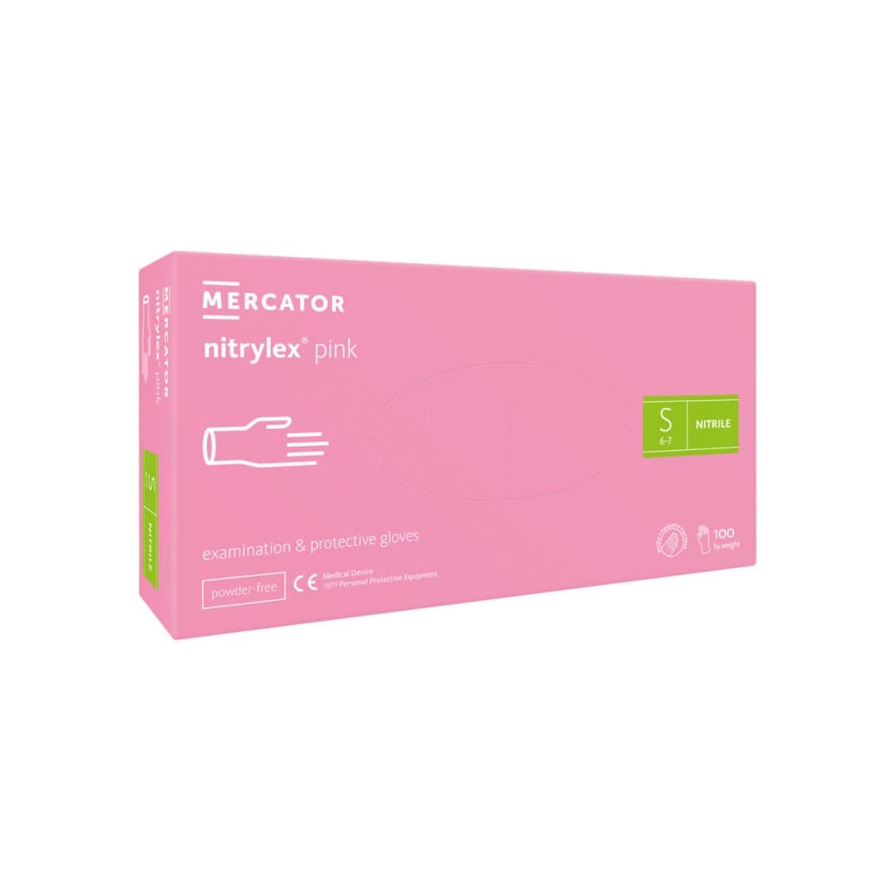 Gants d'examen nitrile Rose non poudrés Nitrylex