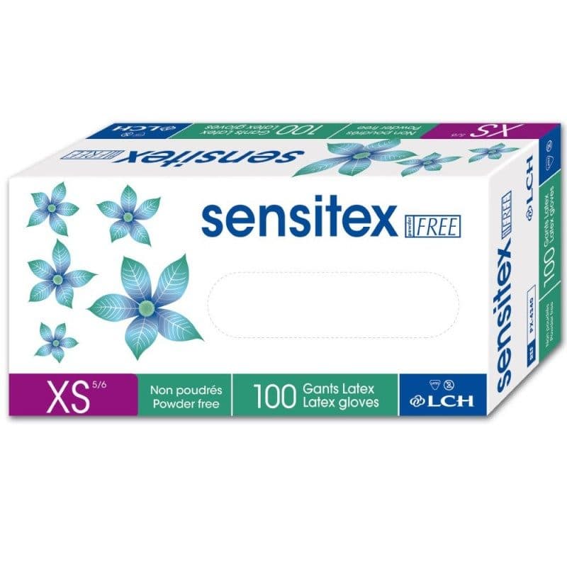 Gants d’examen latex non poudrés Sensitex Free – boîte de 100